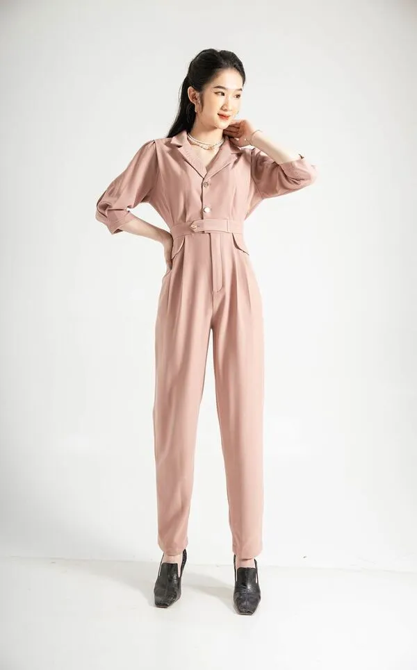 Jumpsuit công sở cổ sơ mi đẹp, xinh xắn