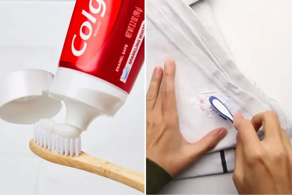 Kem đánh răng giúp tẩy nhanh các vết ố, vết dơ trên quần áo