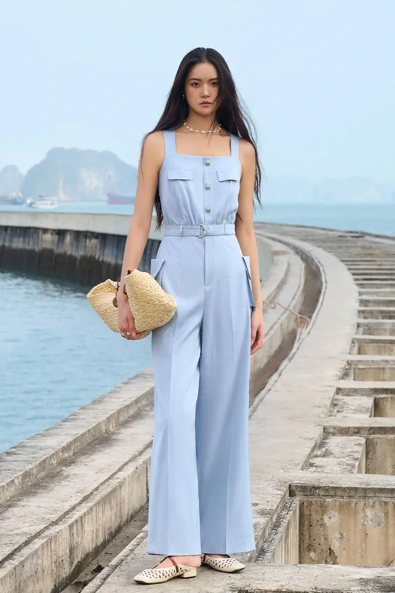 Kiểu dáng jumpsuit 2 dây bản to thanh lịch, nữ tính