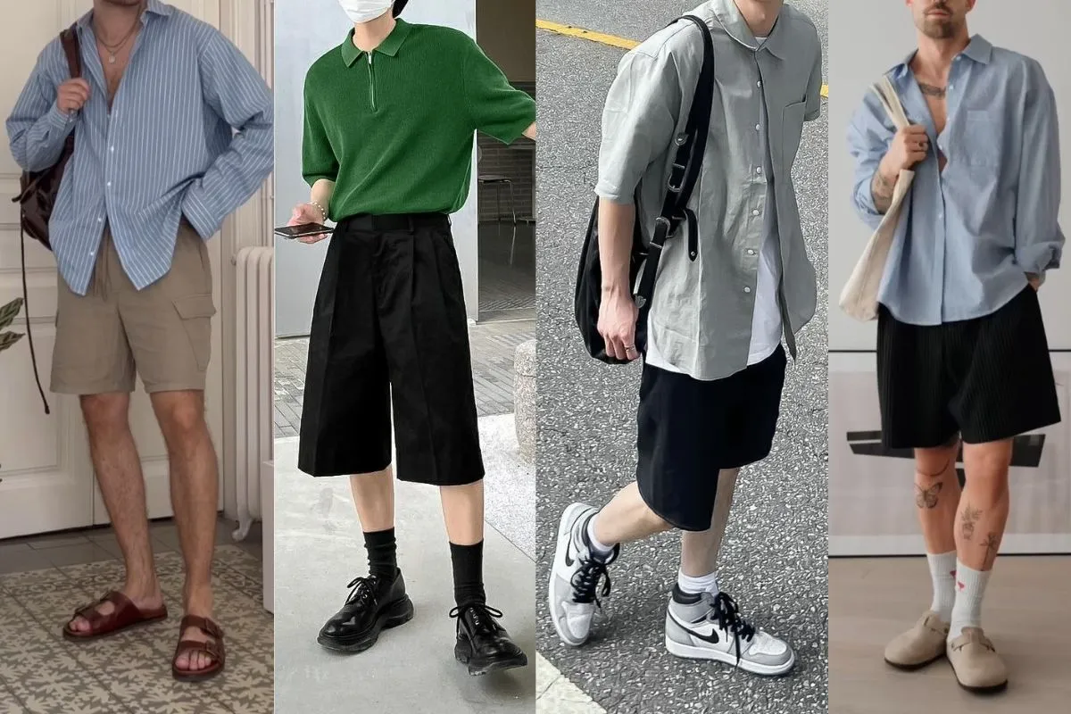 Những kiểu giày khi mang cùng quần short (Nguồn: Internet)