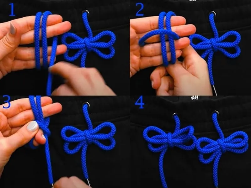 Kiểu thắt dây áo hoodie hình bươm bướm nữ tính (Nguồn: Internet)