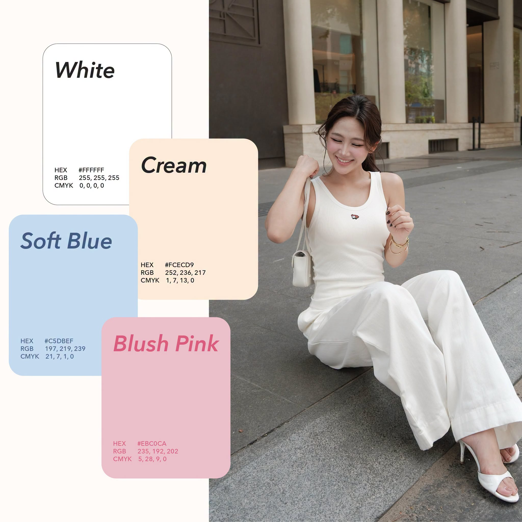 Những sắc màu trắng, kem, xanh pastel và hồng nhạt gợi nét thanh lịch, nhẹ nhàng cho trang phục đi du thuyền
