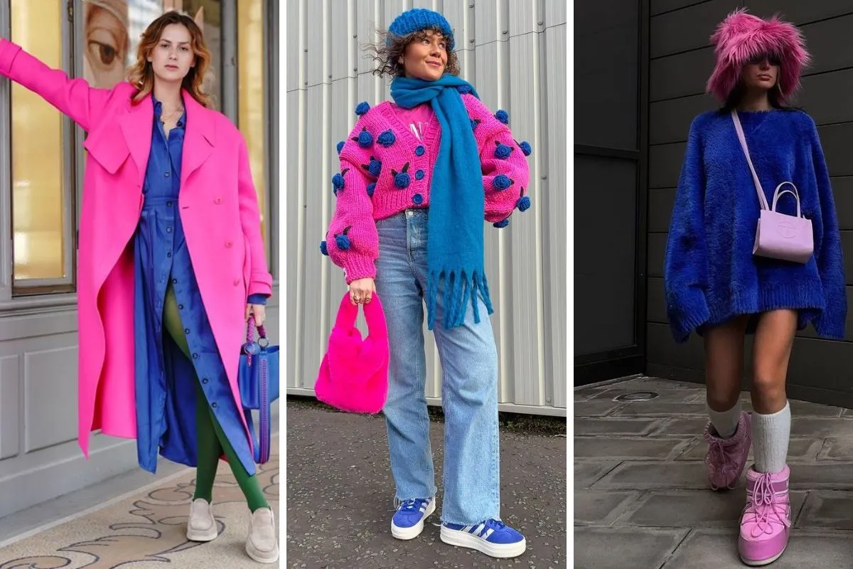 màu chàm và màu hồng phối với nhau