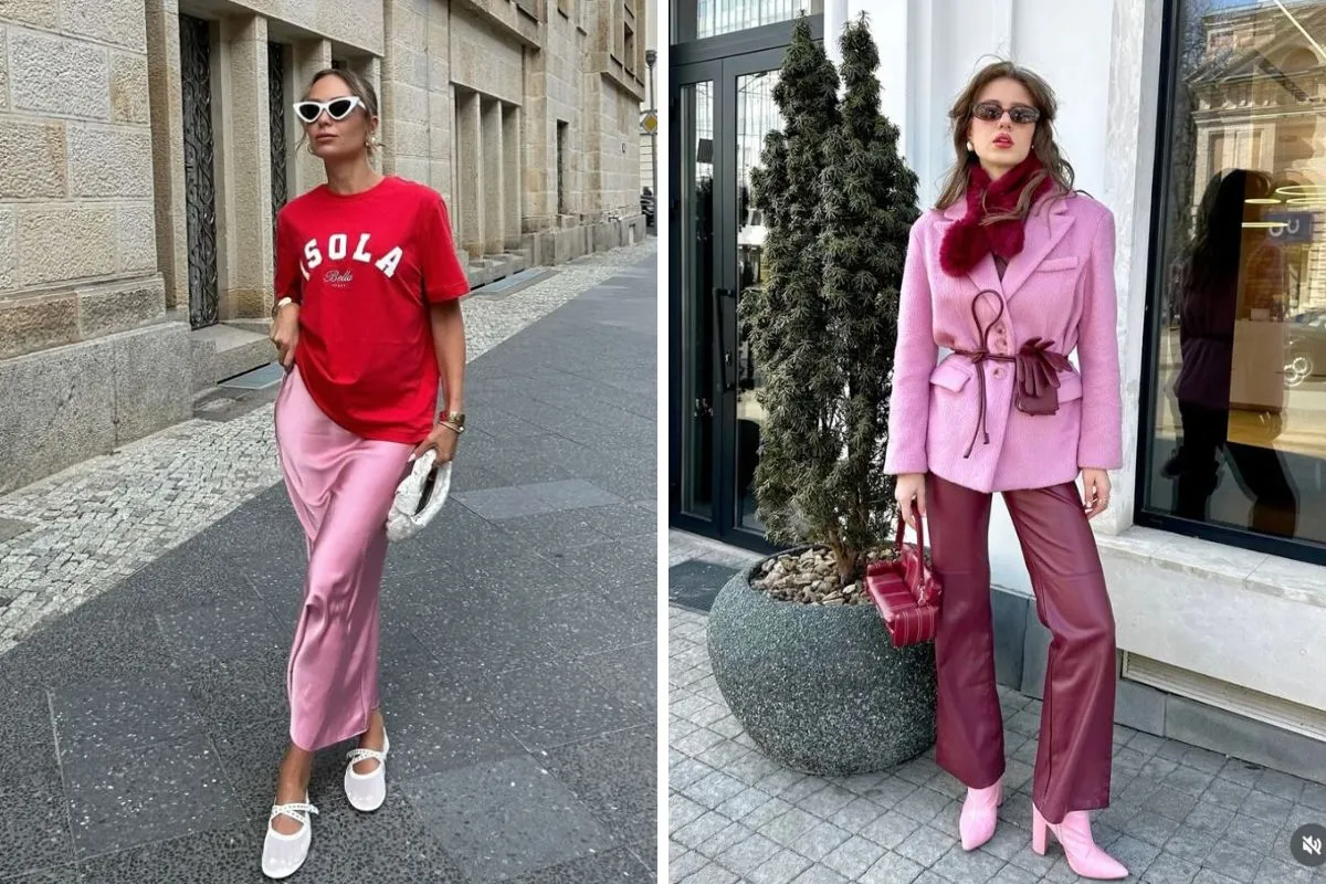 cá tính, sang trọng khi phối tone hồng với đỏ