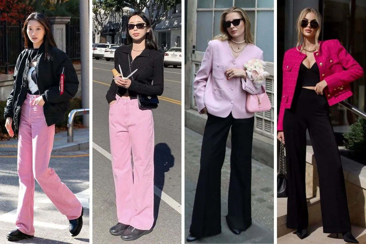 phối hồng với màu đen ấn tượng