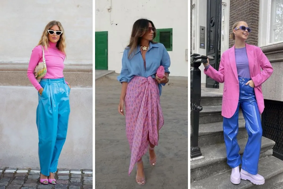 hồng phối cùng xanh lam