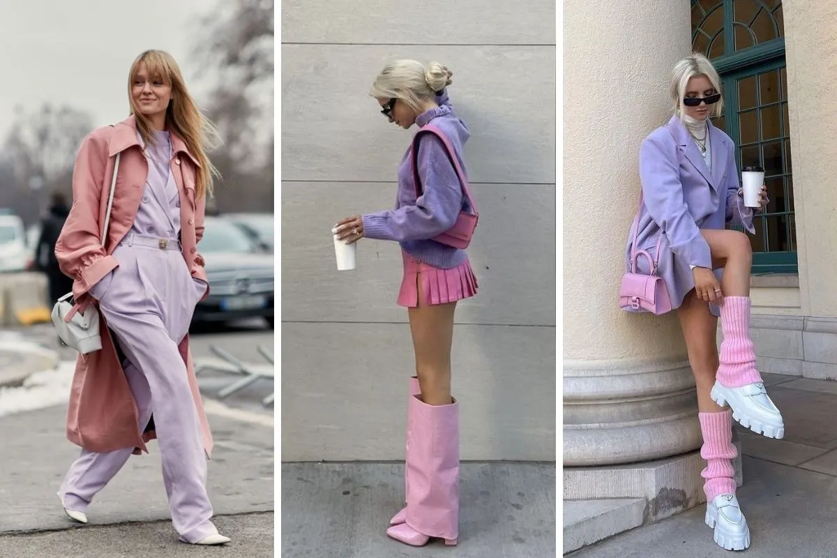 kết hợp màu hồng với màu tím