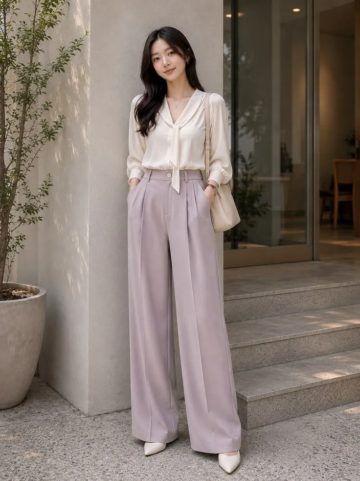 Sắc ivory nhạt phối cùng xanh mint tạo điểm nhấn tươi mới