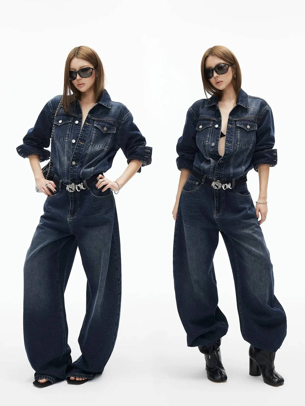 Mẫu jumpsuit denim cá tính dành cho bạn gái
