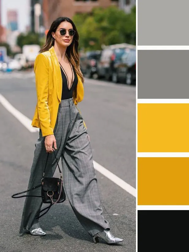 Mix màu vàng cùng màu xám nổi bật, trẻ trung (Nguồn: Internet)