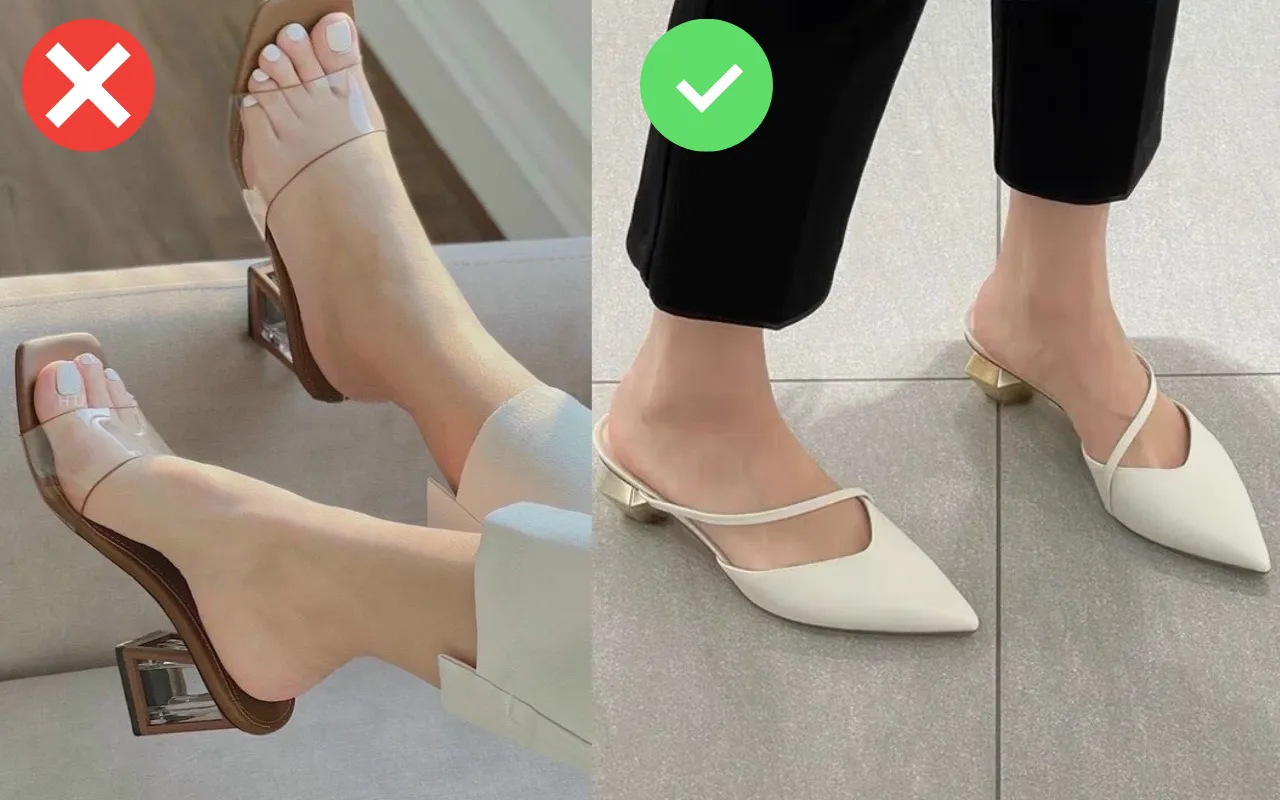 Người có bàn chân to không nên diện giày quai ngang bản lớn