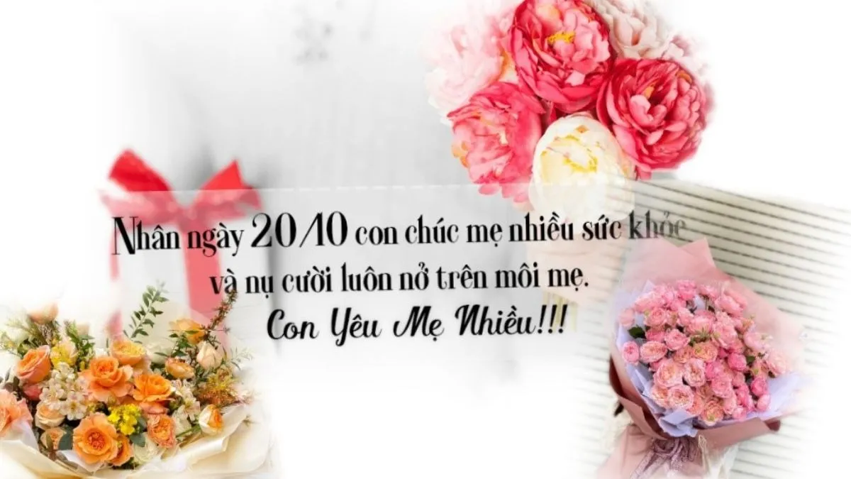 Những tấm thiệp, bó hoa xinh đẹp kèm lời chúc ý nghĩa cho mẹ (Nguồn: Internet)