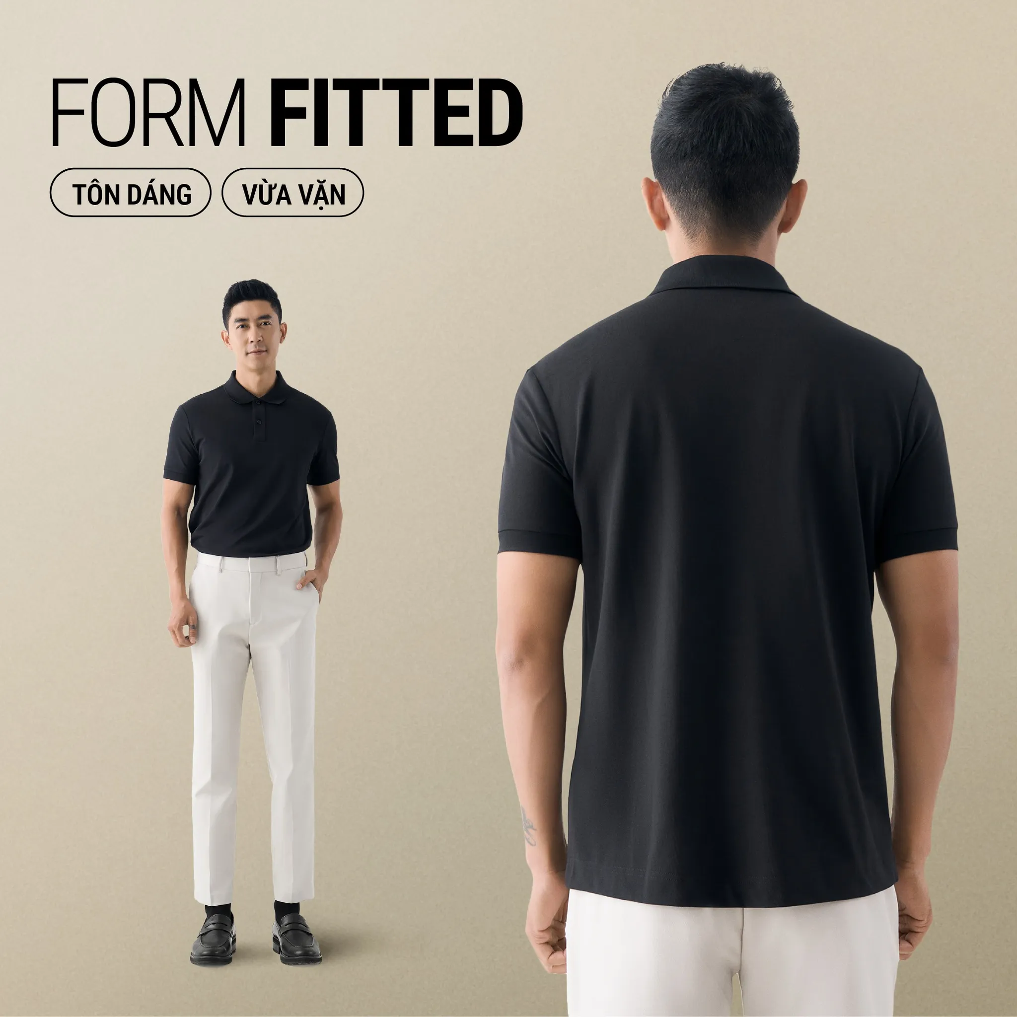 Mẫu áo polo nam tay ngắn form Fitted thanh lịch, gọn gàng (Nguồn: Routine)