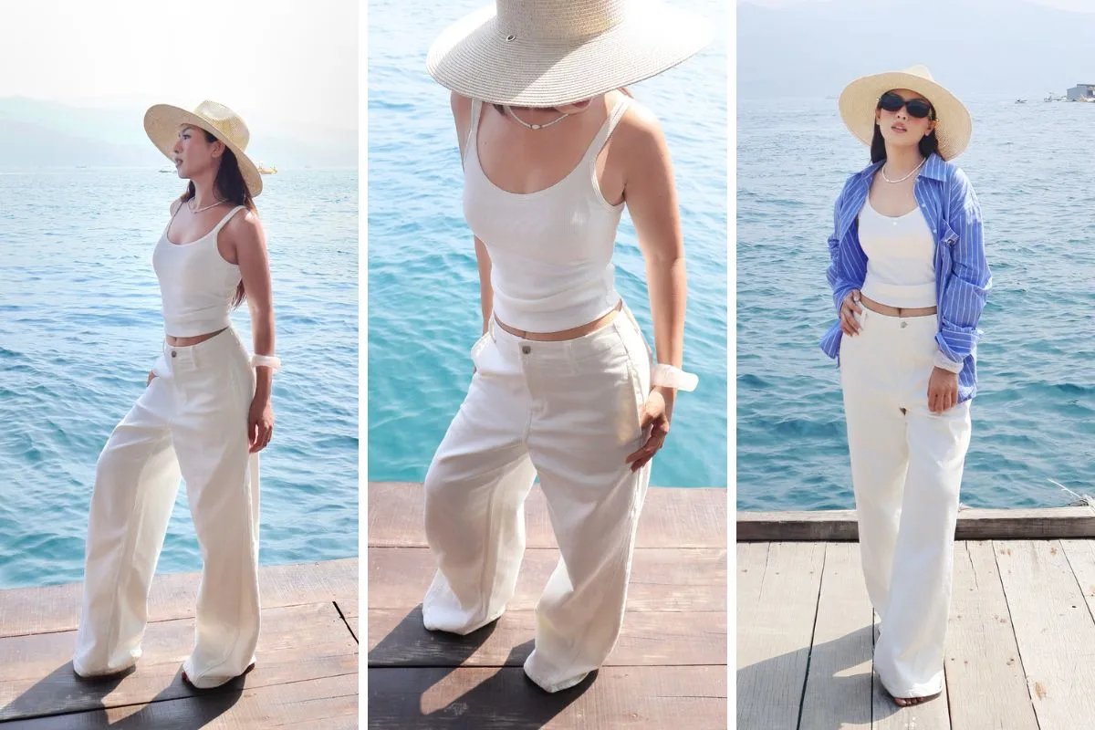 Áo tanktop hai dây phối quần jeans trẻ trung, năng động