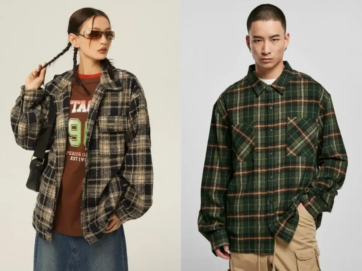 Phối đồ với áo Flannel bụi bặm, cá tính theo phong cách Grunge style (Nguồn: Internet)