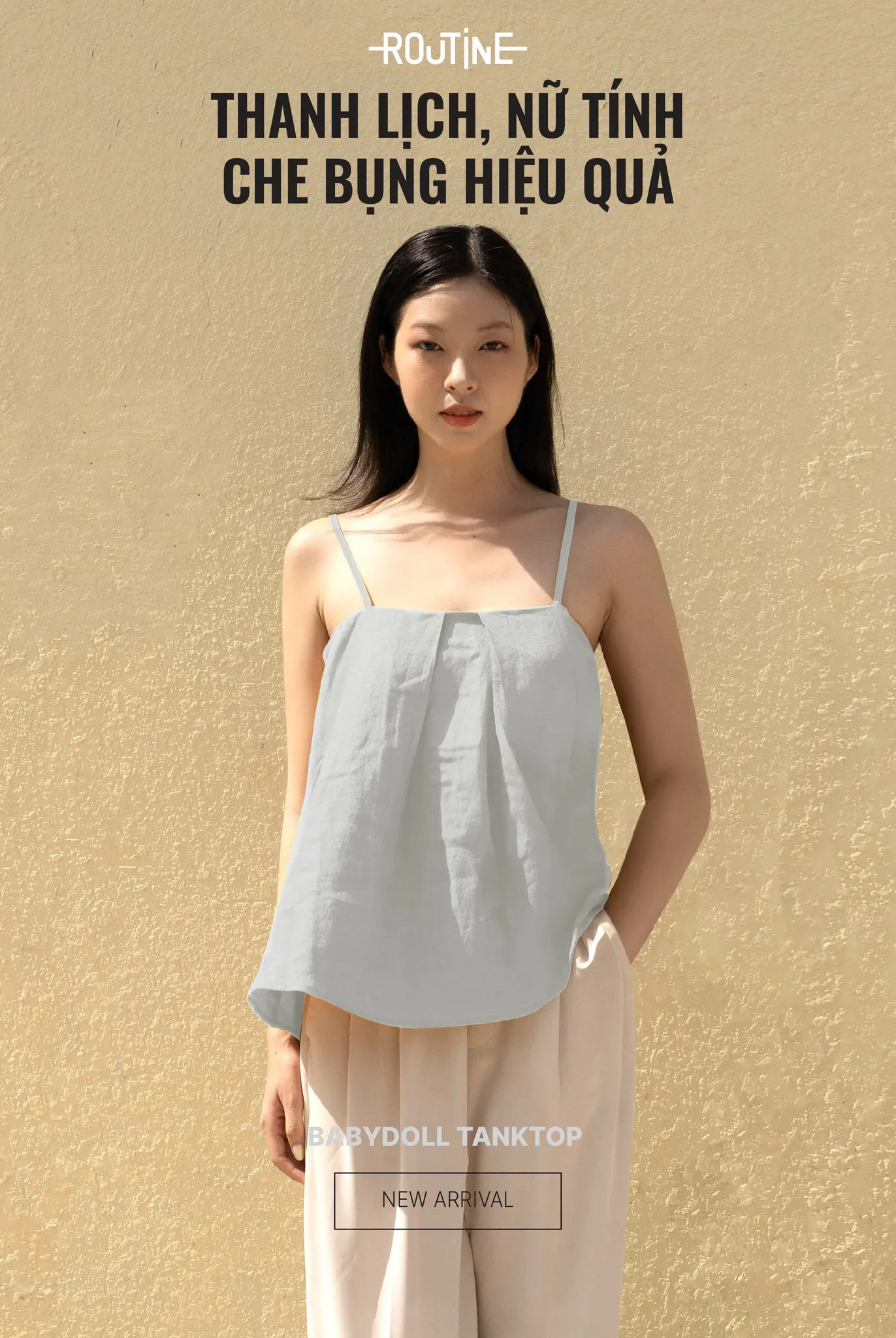Áo 2 dây pastel + quần vải linen cho cô nàng nữ tính