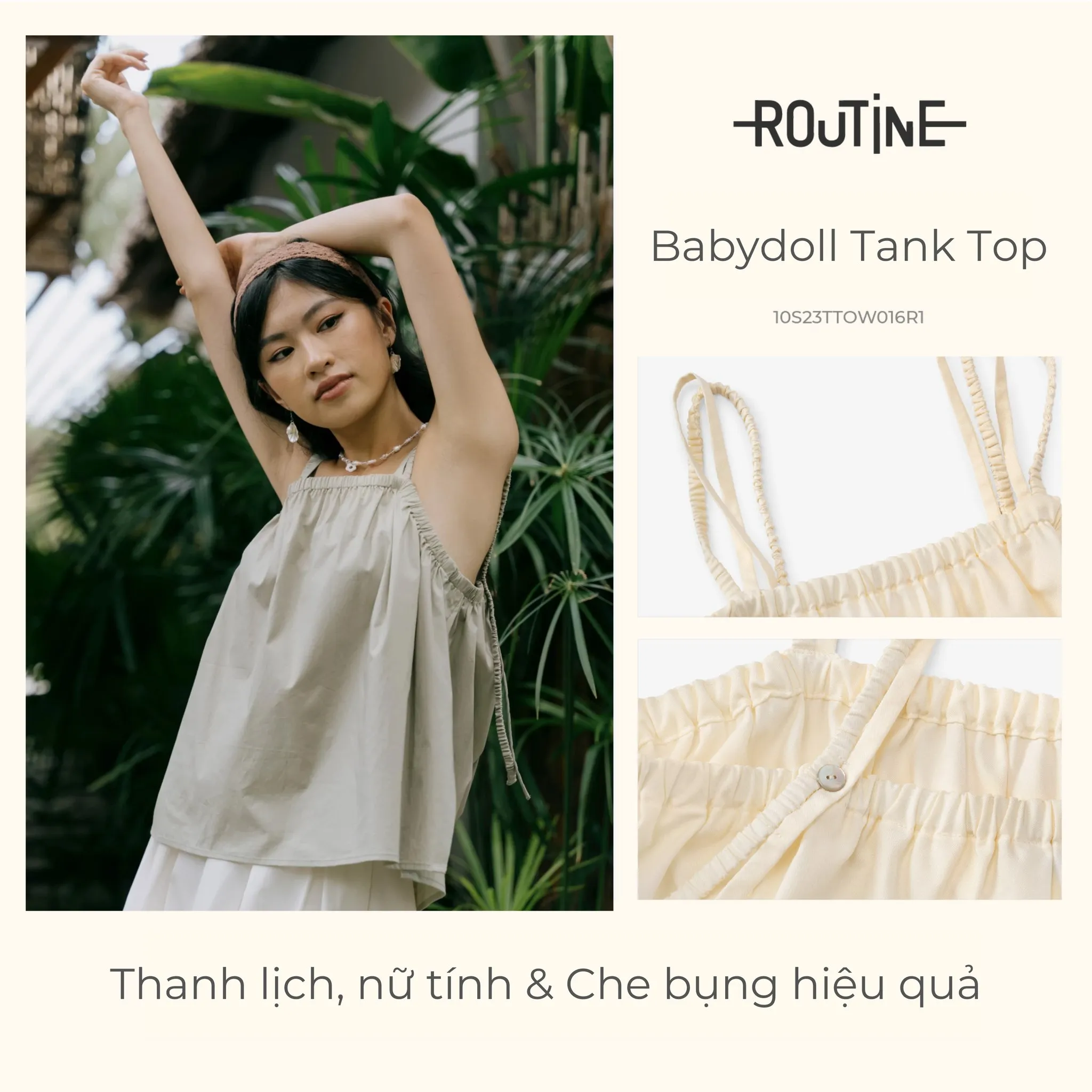 Babydoll tank top với thiết kế nhẹ nhàng và thanh lịch