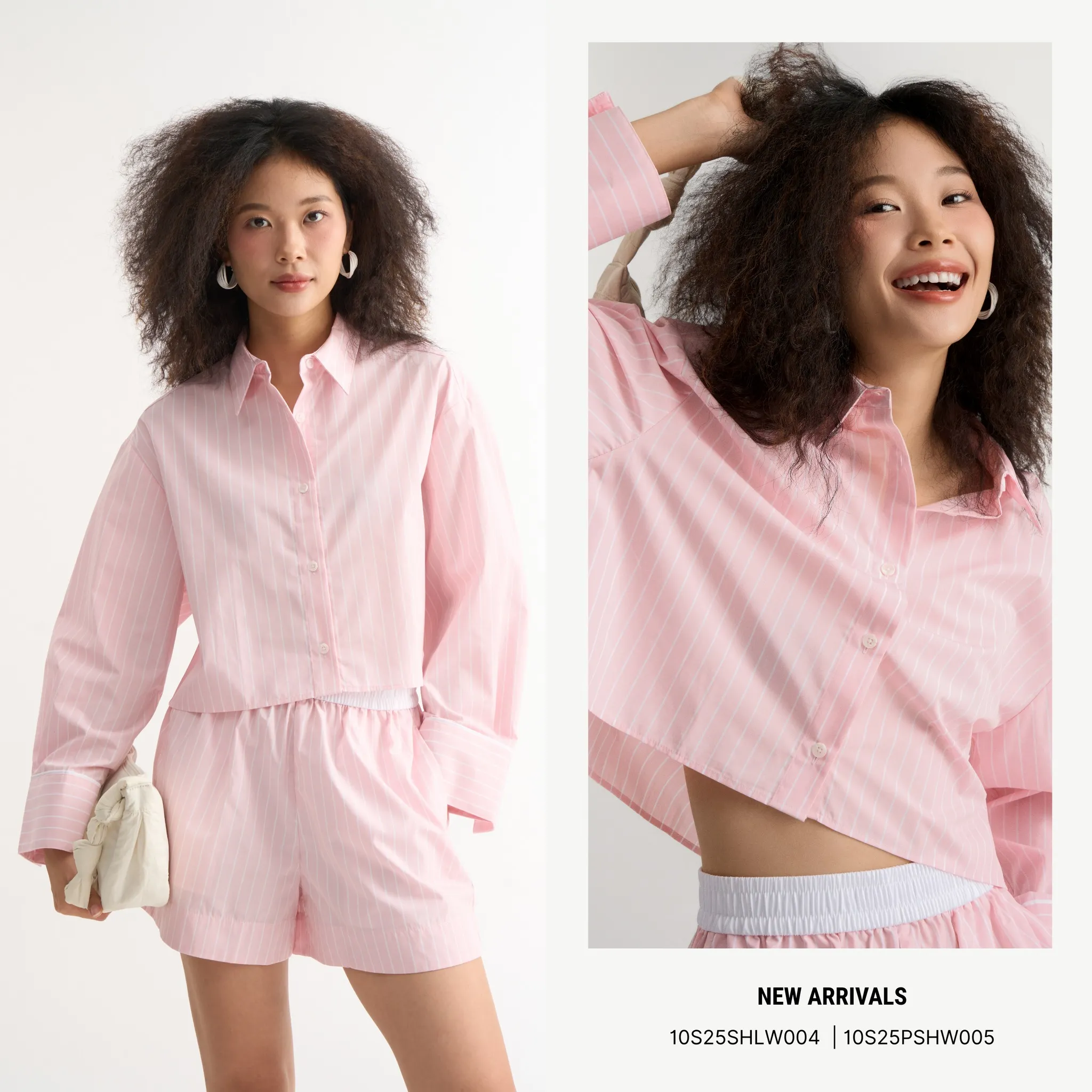 phối áo sơ mi croptop với quần short nữ