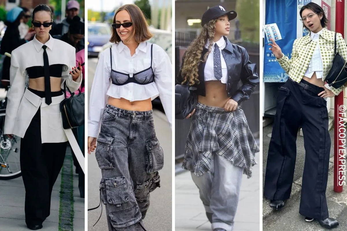 layering nhiều lớp với áo sơ mi croptop