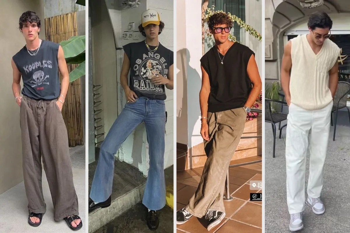 kết hợp áo tanktop nam xuống phố