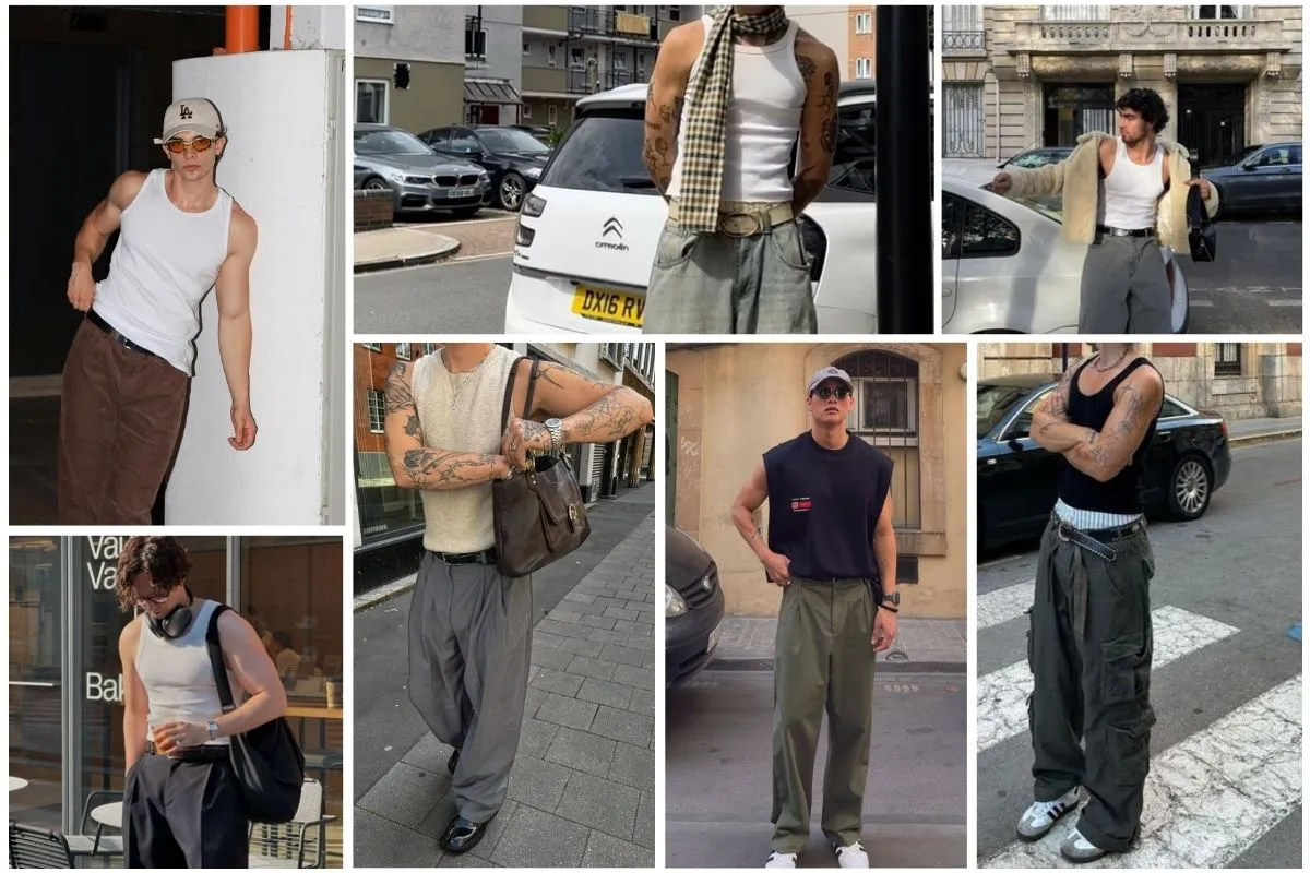 phối áo tanktop nam cùng quần