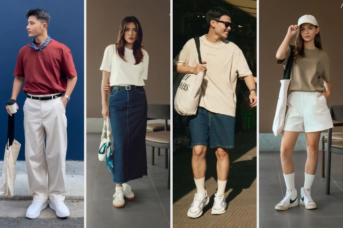 phối đồ cùng áo thun trơn