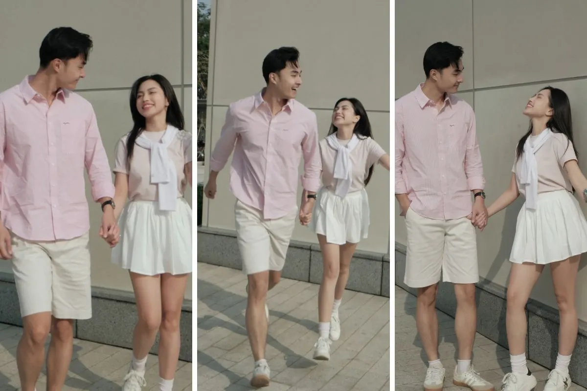 Sự kết hợp giữa màu kem và trắng tạo nên một vẻ đẹp tươi sáng, thanh thoát, rất phù hợp cho những buổi dạo phố nhẹ nhàng và dễ chịu