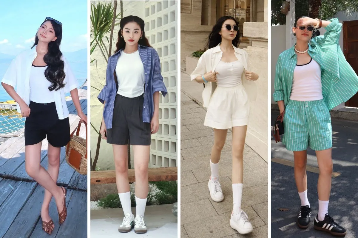 phối đồ với quần short nữ chất liệu cotton dễ chịu