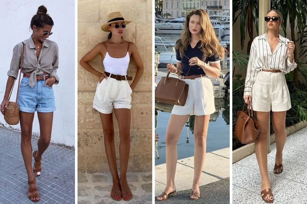 phối đồ cùng quần short lưng cao cho nàng