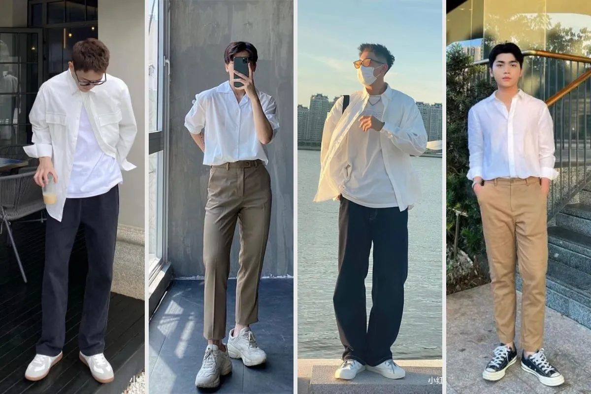 combo quần tây và áo sơ mi nam