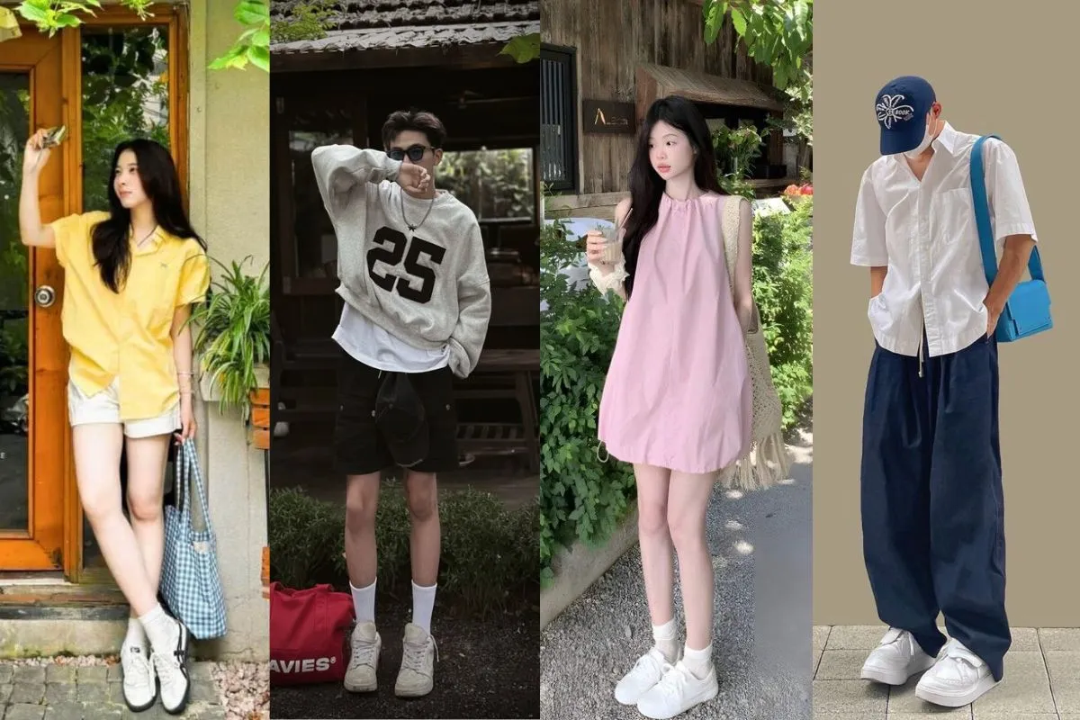 Đa dạng cách phối đồ với giày thể thao trắng