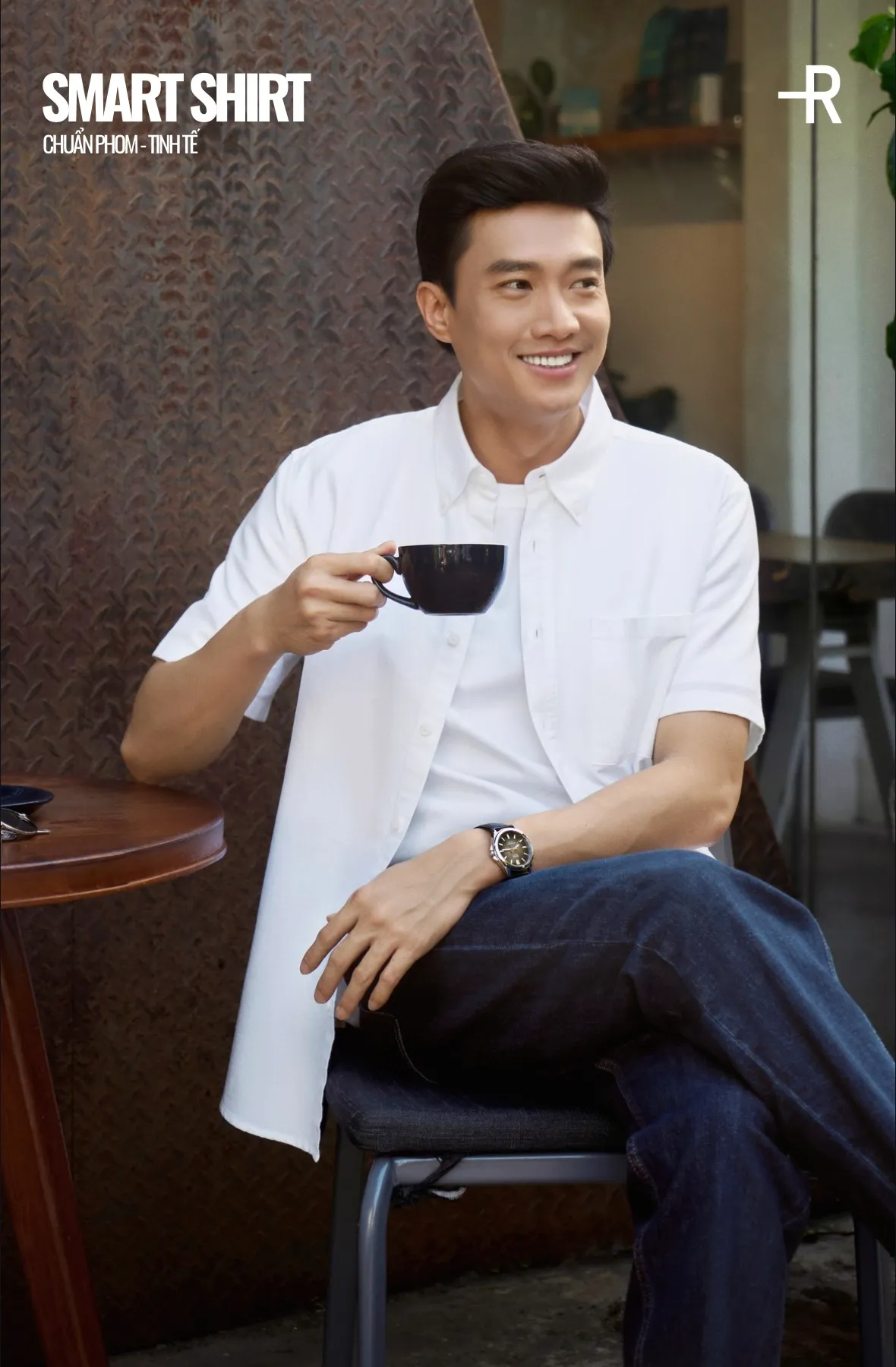 Phong cách Casual cùng&nbsp;áo sơ mi&nbsp;oxford ngắn tay