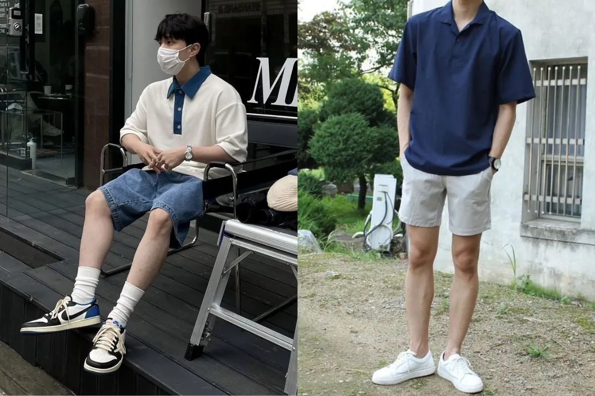 Phối áo polo cùng quần short ngắn giúp các chàng có thể tự tin thể hiện sự nam tính, mạnh mẽ của nam giới.