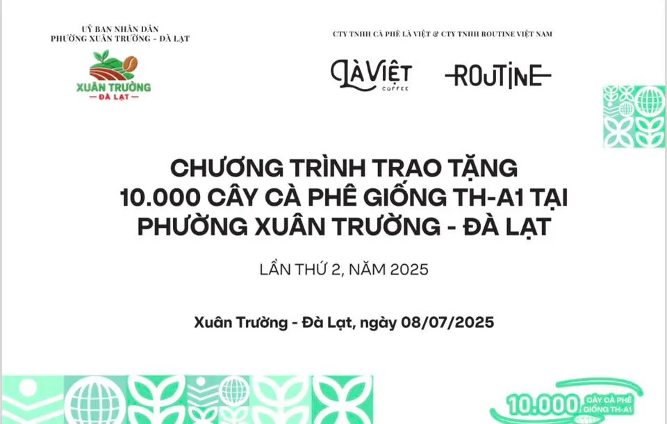 trao tặng cafe giống tốt cho hộ nông dân