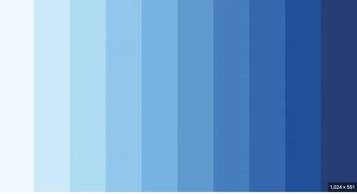 Màu xanh dương có nhiều sắc thái đậm nhạt khác nhau