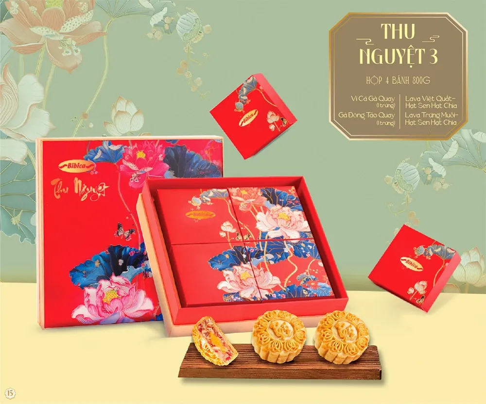 Set bánh trung thu Thu Nguyệt 3 của hãng Bibica (Nguồn: Internet)