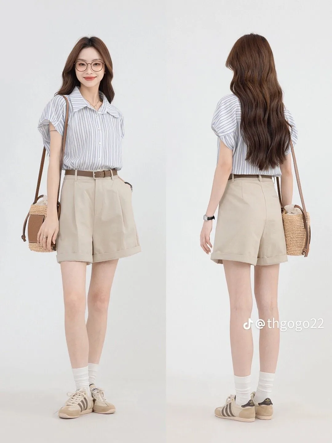 Thanh lịch, trẻ trung, năng động cùng combo mix quần short và áo sơ mi