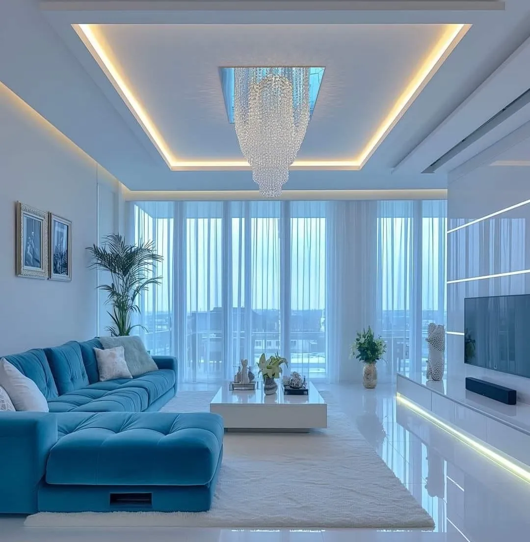 Màu xanh lam được ứng dụng trong nôi thất trong sáng, bình yên (Nguồn: Internet)