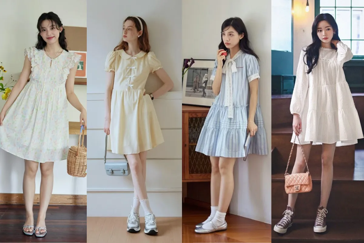 Váy babydoll phù hợp với nhiều kiểu giày khác nhau (Nguồn: Internet)