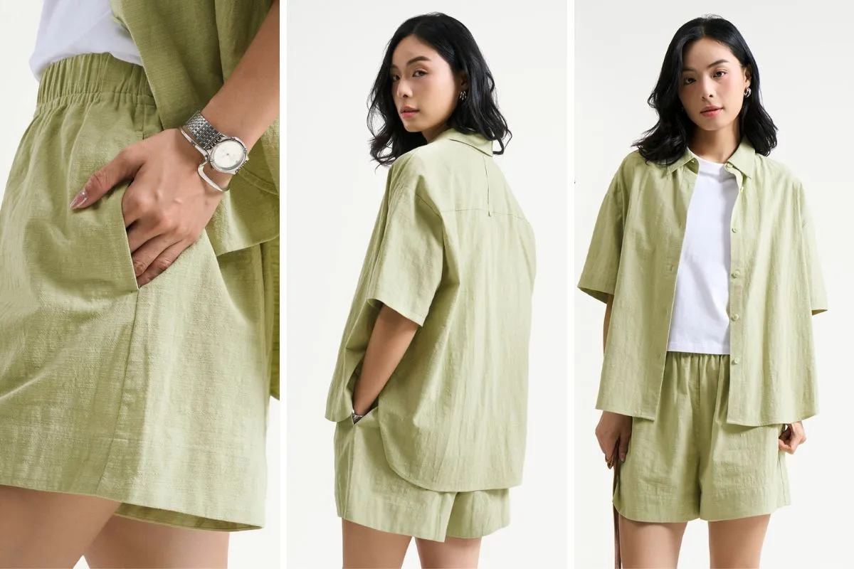 Trang phục tone sur tone xanh bơ mang lại tổng thể hài hòa, giữ nét trẻ trung