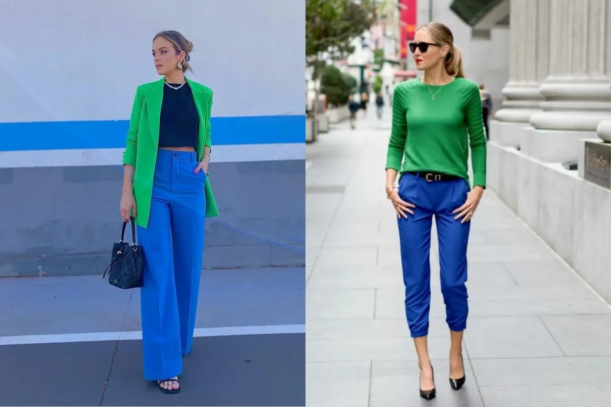 Xanh coban phối cùng màu xanh ngọc nổi bật