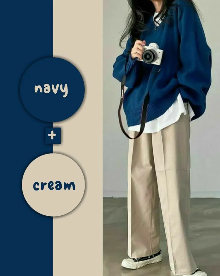 Màu xanh coban phối màu be thanh lịch