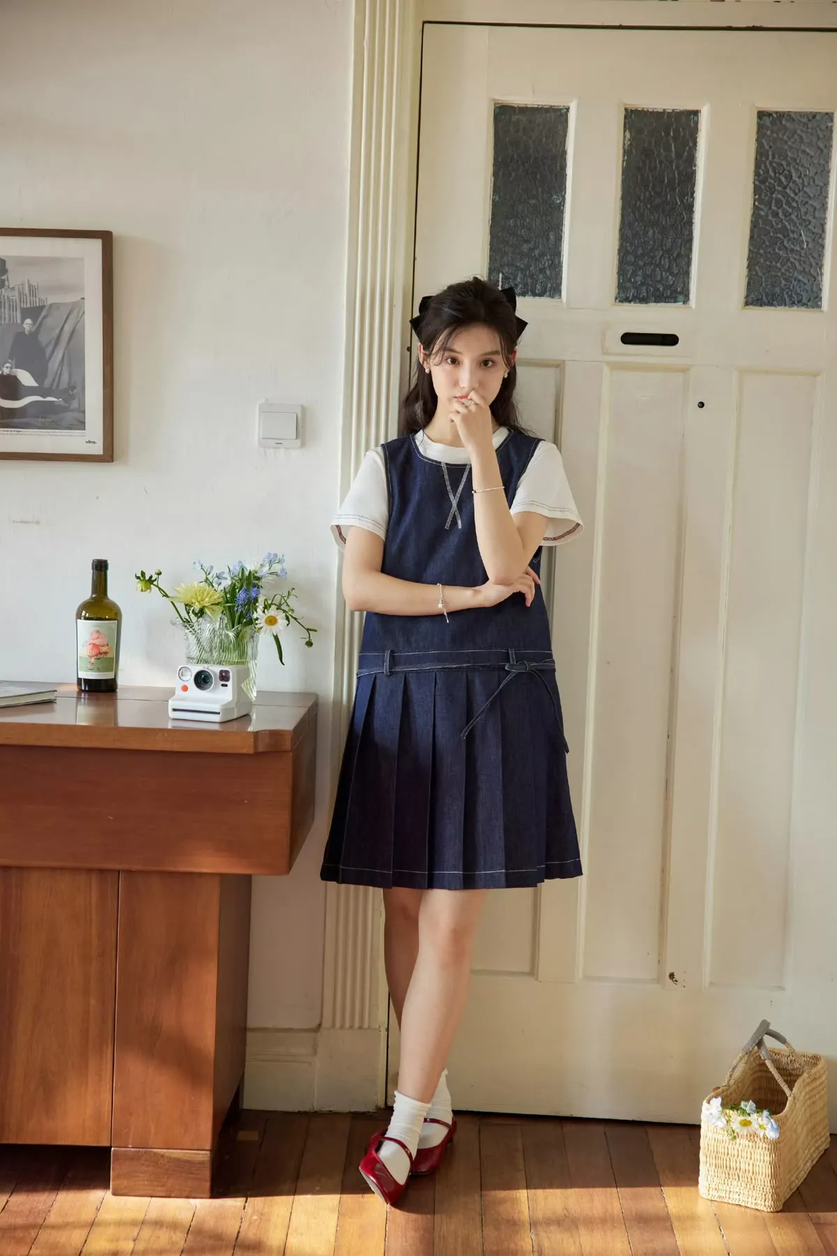 Váy denim xinh xắn đáng yêu phù hợp với học sinh cấp 3 diện Tết (Nguồn: Internet)